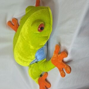 Tree Frog Plush Realistic Colorful Vintage Stuffed Animal Neon Green